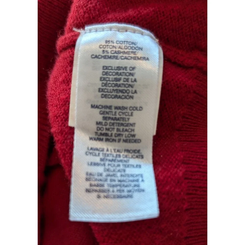 Chaps Sweater Men's Size XL Red V-Neck 95% Cotton 5% Cashmere Grandpa Dadcore